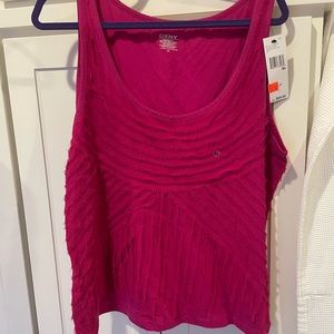 Dkny Pink Sleeveless Ruffle front  Blouse XL